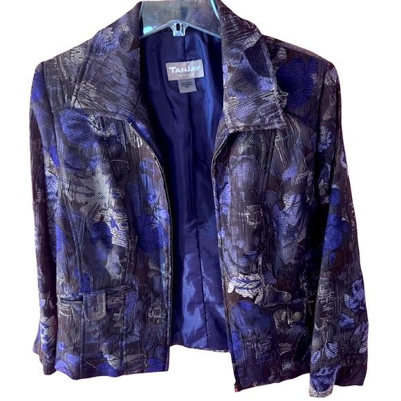 Zip front waist jacket w pockets purple design fully lined versatile style 10 - Picture 1 of 8